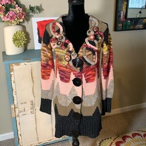 Anthropologie Sleeping on Snow Loops and Angles Cardigan. Size S